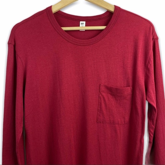 BP. Red Rumba Long Sleeve Crewneck with front Pocket Tee, Size XS, NWT - Picture 4 of 10